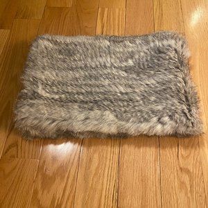 Jocelyn Rex Rabbit Fur Infinity Scarf in Gray